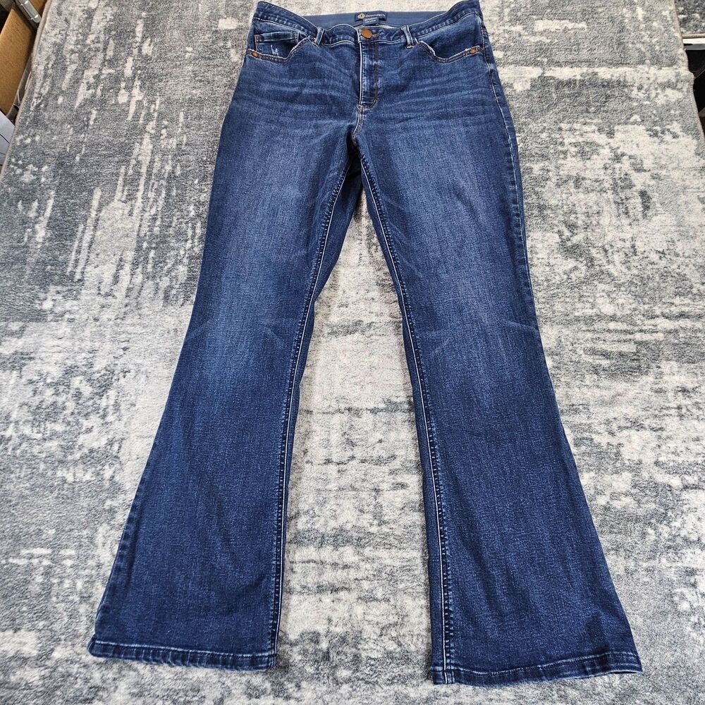 Democracy "Ab"solution Flare Jeans Womens 16 Blue High Rise Stretch Whiskers
